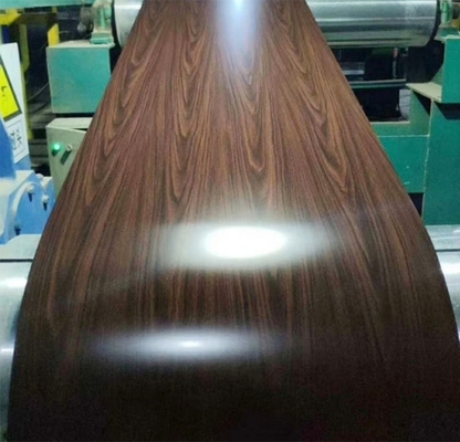Gepersonaliseerde breedte Wrinkle-crystal 8019 Houtkorrel Voorgeverfde gegalvaniseerde spoel Waterdicht Dubbelkleurige coating staal spoelen