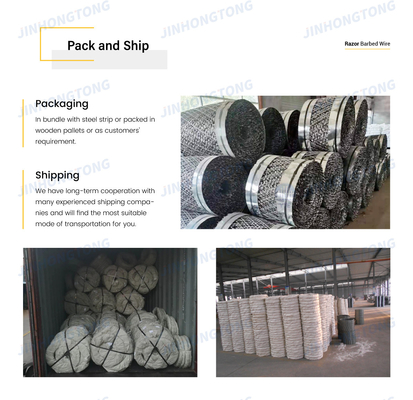 Gegalvaniseerde Concertina Razor Wire met BSCI-certificaat en treksterkte van 350-550N/mm2