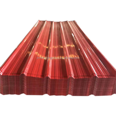 Aanpasbare grootte Zinkcoating 20-275g/m2 Oranje Kleur Voorgeverfde gegolfde dakplaat 0,35-1,2 mm Dik met Ral Kleur