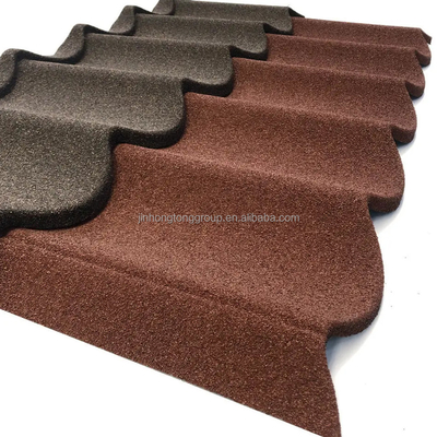 Moderne design stijl Kleur steen chip bedekte metalen dakpannen 1340*420*0.4mm voor weerbestendige daken