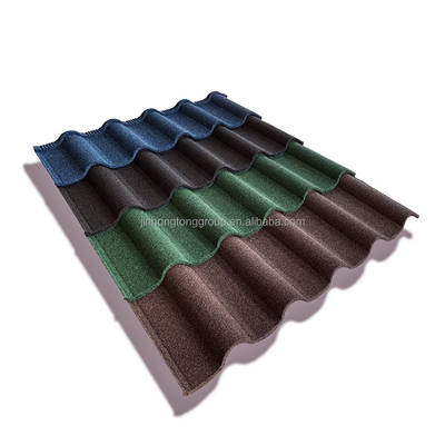 Contemporary Design Style's 0,25mm Steen bedekte metalen stalen dakpannen Plain dakpannen voor klantvereisten
