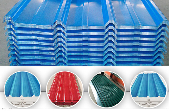 762-899 mm Breedte gegolfde staalplaatPPGI DX01 DX02 Metalen dakpannen met een kleurcoating voor gebouwen en werkplaatsen