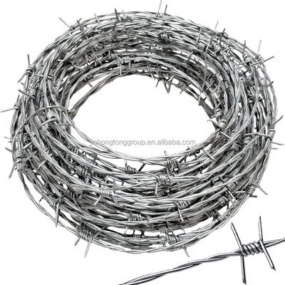 Warm gedompelde gegalvaniseerde prikkeldraad voor hekken met netten 12,5 gauge 18 gauge PVC bedekte ijzeren draad