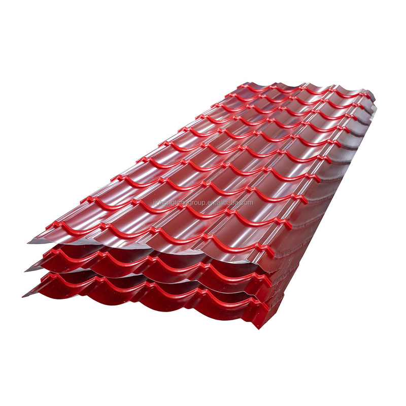 Voorgeverfde kleuren staalplaat voor Z30-Z40 coating in hot dip gegalvaniseerd op 665mm gegolfd dak