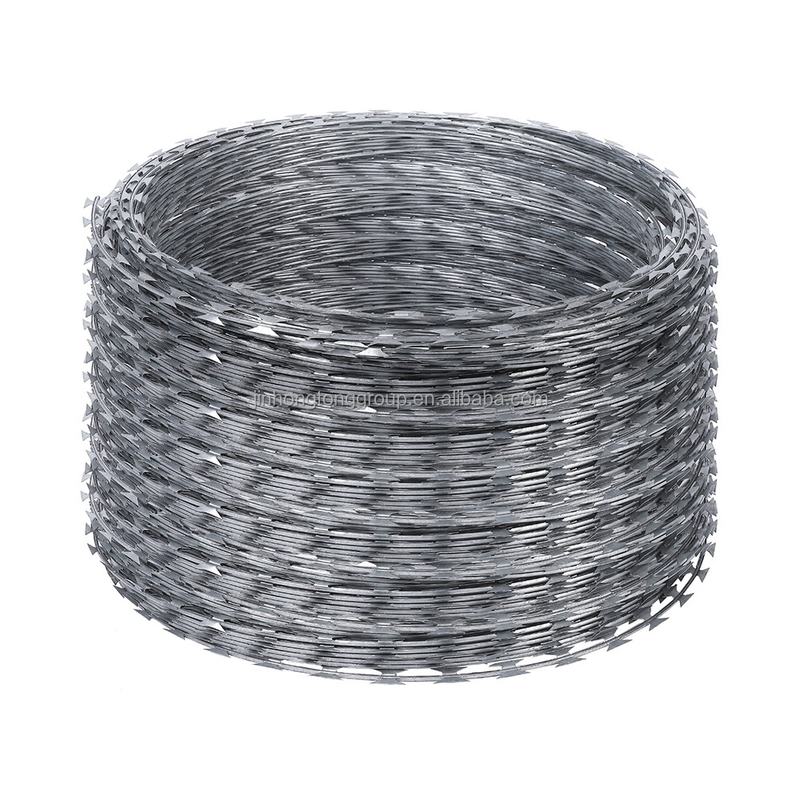 Warm gedompeld gegalvaniseerd elektro-staal Bto-22 Cbt-60 Cbt-65 Concertina Razor Barbed Wire voor landbouw/dieren 200m 300m 400m 500m