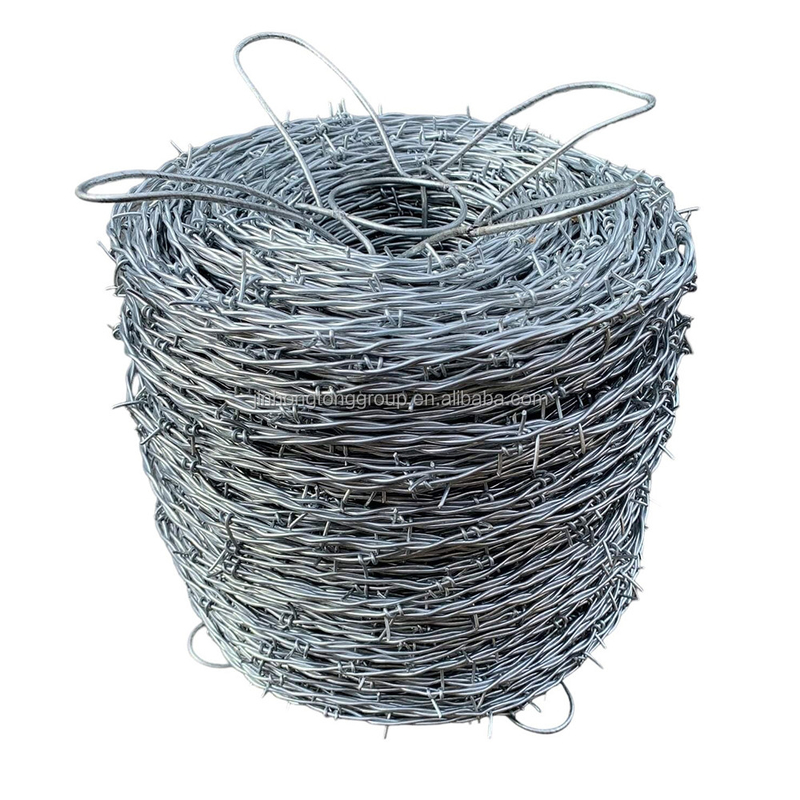 Warm gedompelde gegalvaniseerde prikkeldraad voor hekken met netten 12,5 gauge 18 gauge PVC bedekte ijzeren draad
