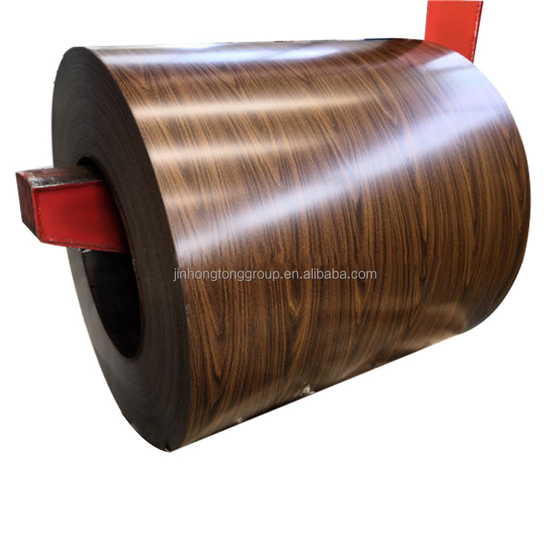 ISO9001 gecertificeerde houten geverfde PPGI spoelen Z100 bekleed gegolfde zink staal spoel PPGI RAL 3028 0.3*1000 specificatie